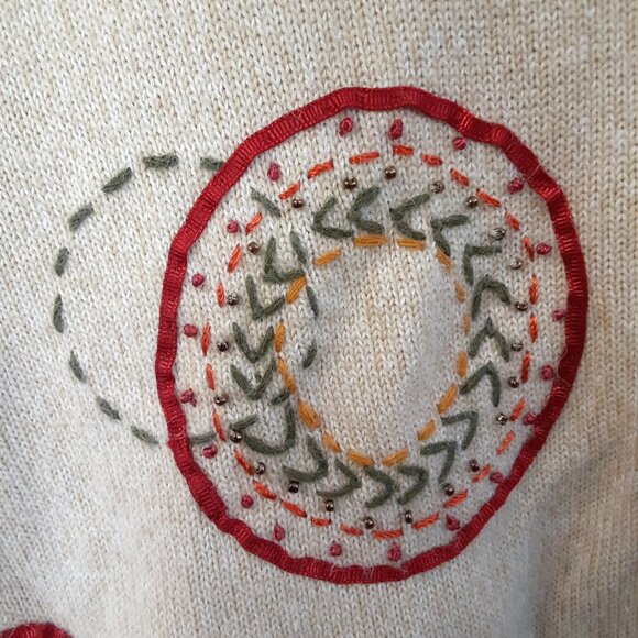 Alfred Dunner Sweater Size PS Ramie Cotton Embellished Full Zip Long Sleeves - Picture 2 of 10